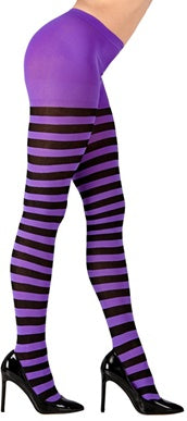 Strumpfhose schwarz-violett-gestreift - 2