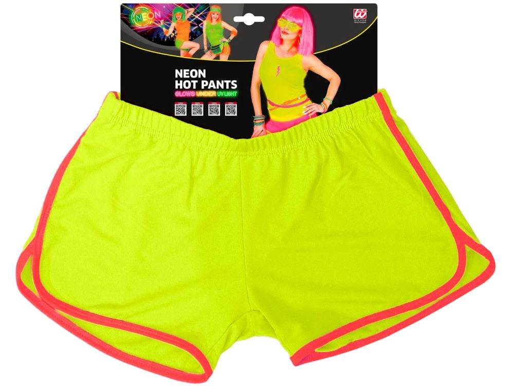 80er Jahre Hot Pants für Damen neon-gelb - 2