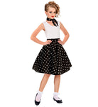 50er Polka Dots Rock für Mädchen schwarz - 3