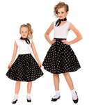 50er Polka Dots Rock für Mädchen schwarz - 1