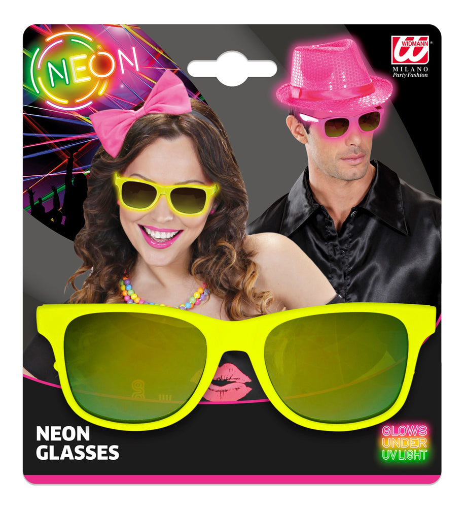 80er Jahre Neon Brille gelb - 2