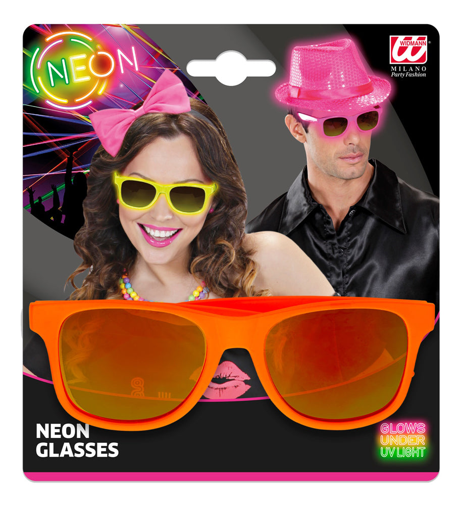 80er Jahre Neon Brille orange - 4