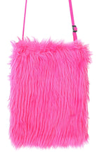 Flauschige Plüsch Handtasche neon pink - 1