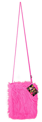 Flauschige Plüsch Handtasche neon pink - 3