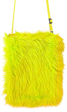 Flauschige Plüsch Handtasche neon gelb - 1