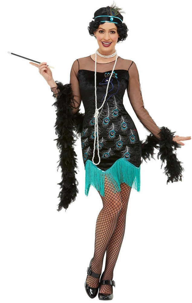 20er Jahre Pfau Flapper Kostüm für Damen - 2