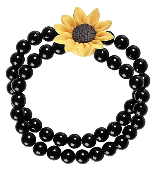 Hippie Perlenarmband mit Sonnenblume - 1