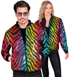 Crazy Rainbow Pailletten Bomberjacke für Erwachsene - 1