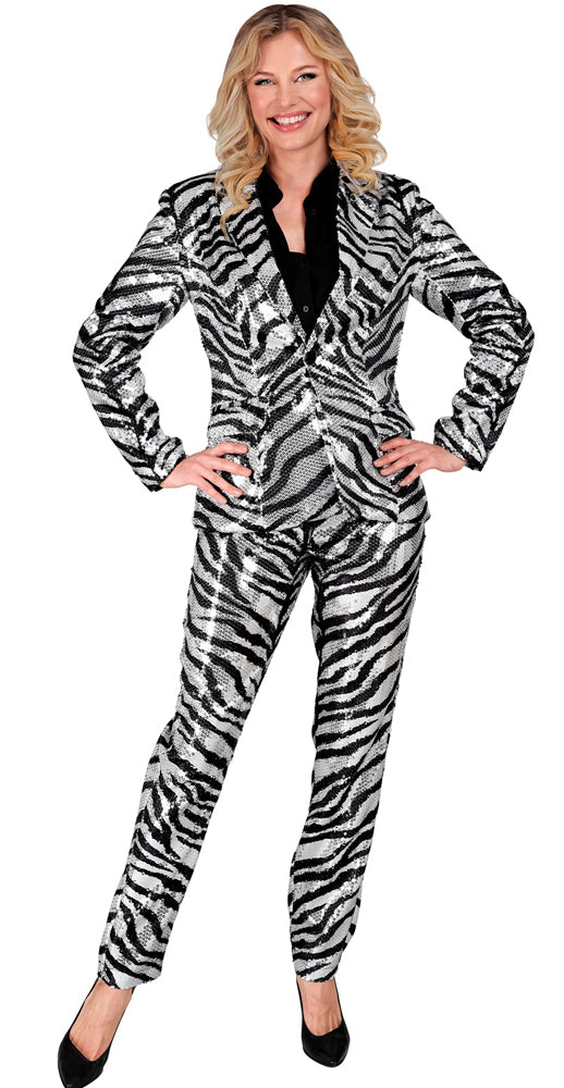 Zebra Party Pailletten Hose für Damen - 2