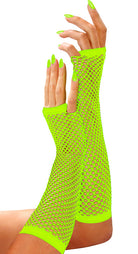 Fingerlose Netzhandschuhe neon-grün 33cm - 1