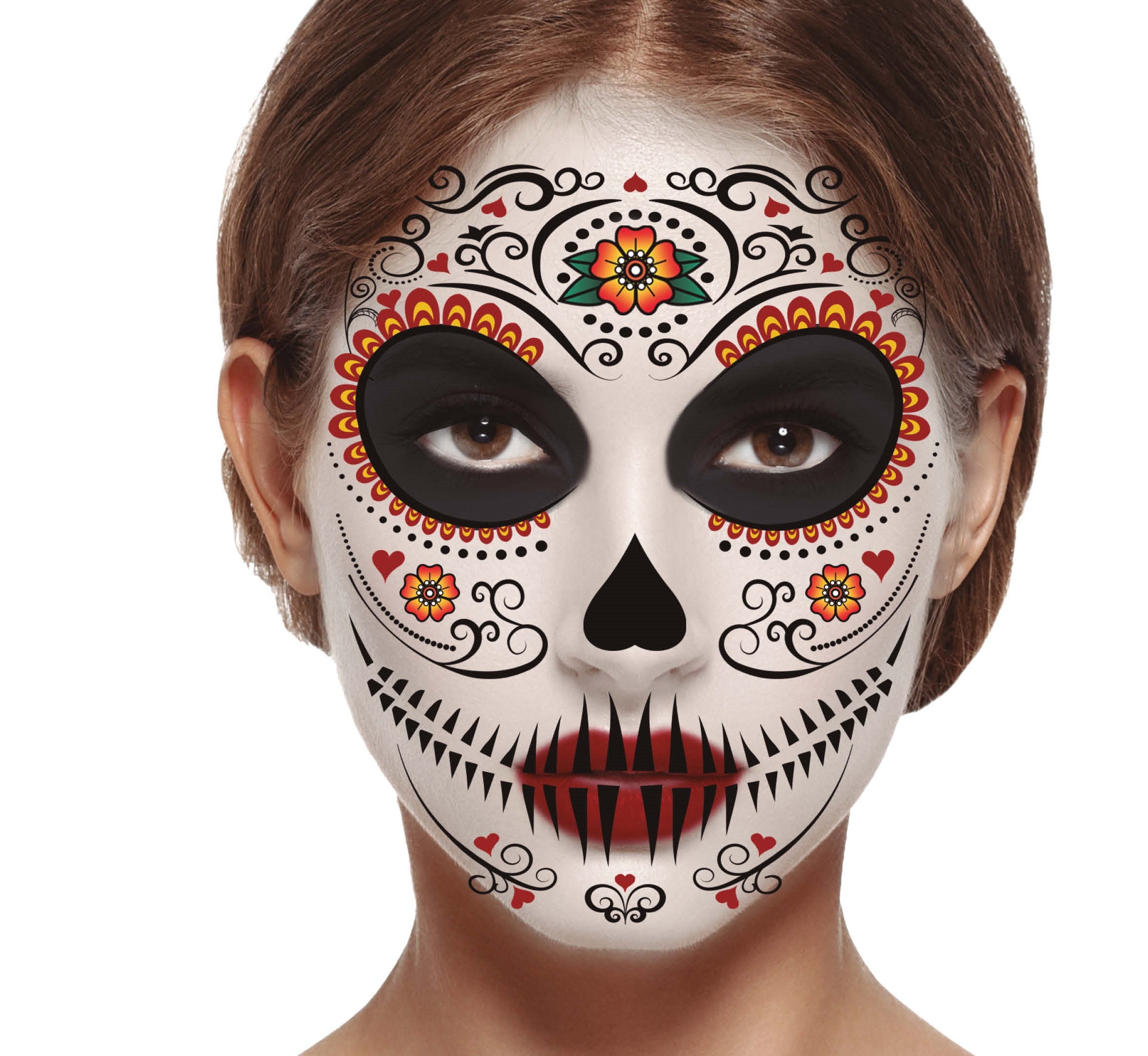 Sugar Skull Catrina Gesichtstattoo - 1