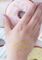 16 Goldene Hooray Tattoos 3 x 4cm 1