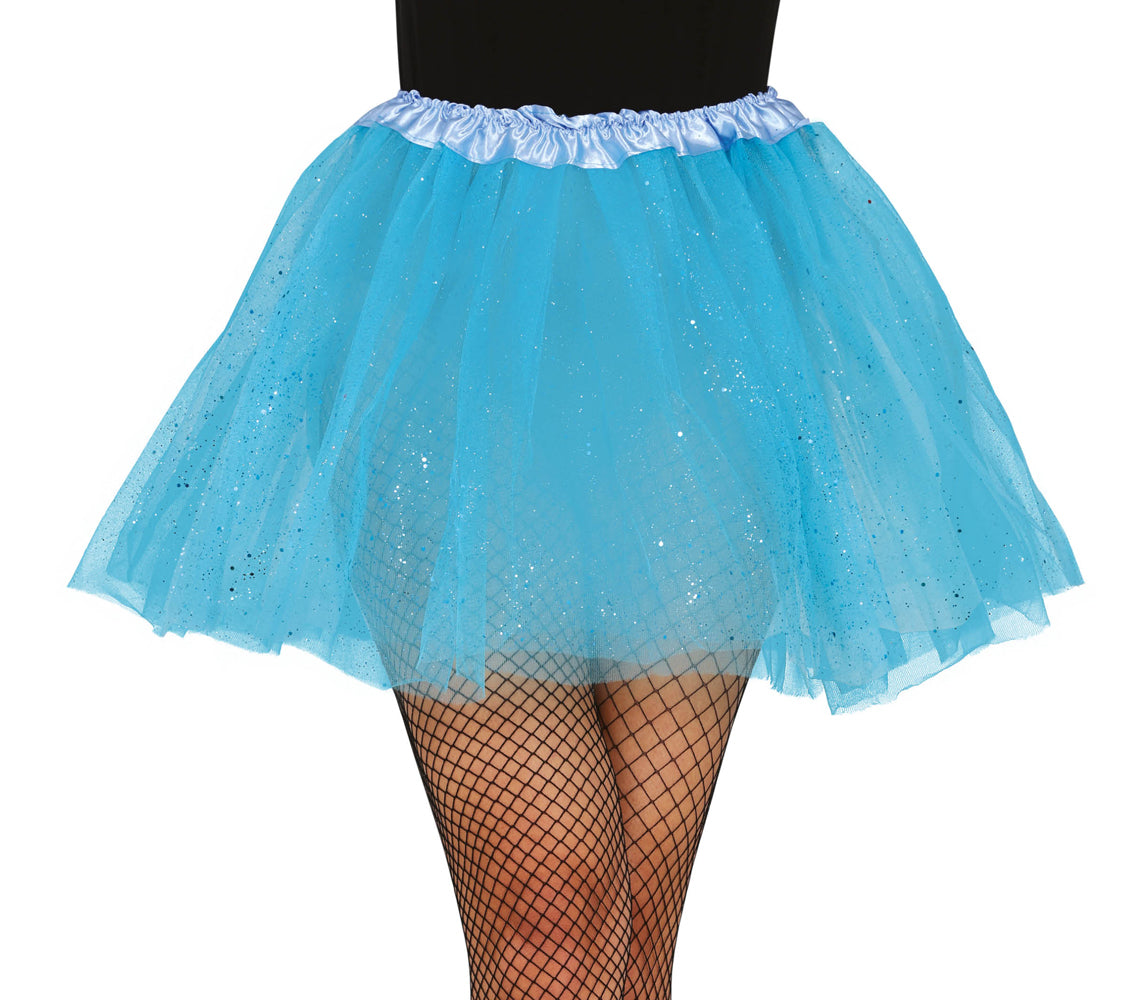 Damen Glitzer Tutu 40cm hellblau - 1