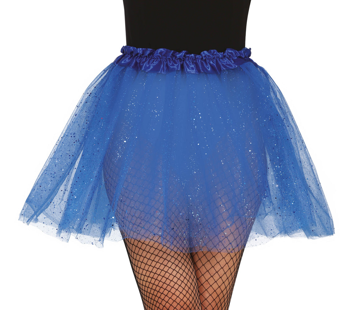 Damen Glitzer Tutu 40cm blau - 1