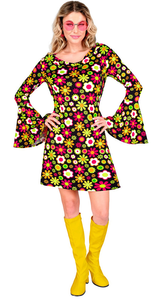 Crazy Flower Power Hippie Kleid für Damen - 1