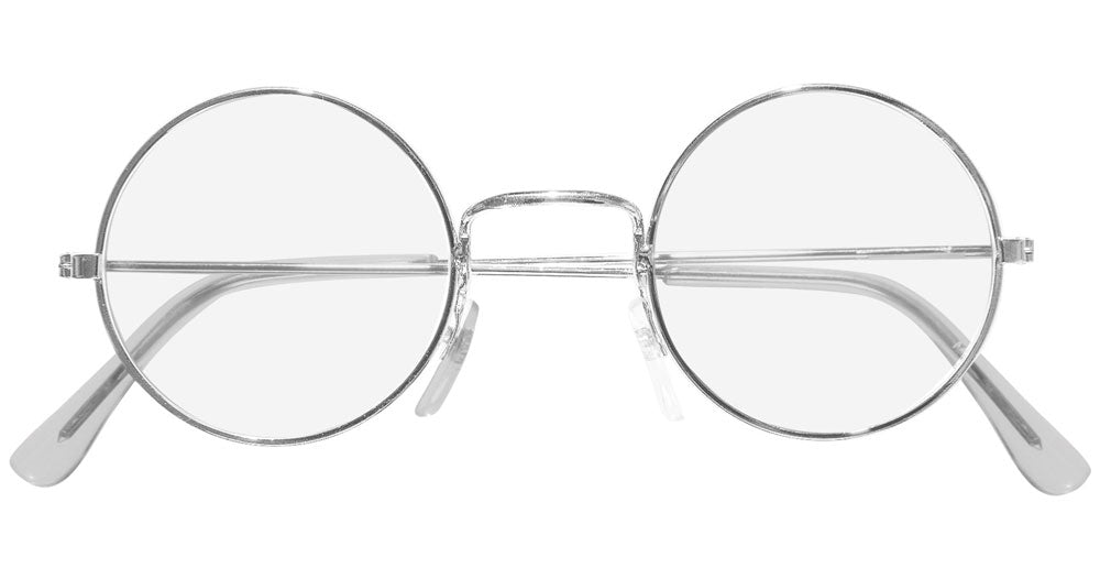 Nostalgische Brille rund in Silber - 1