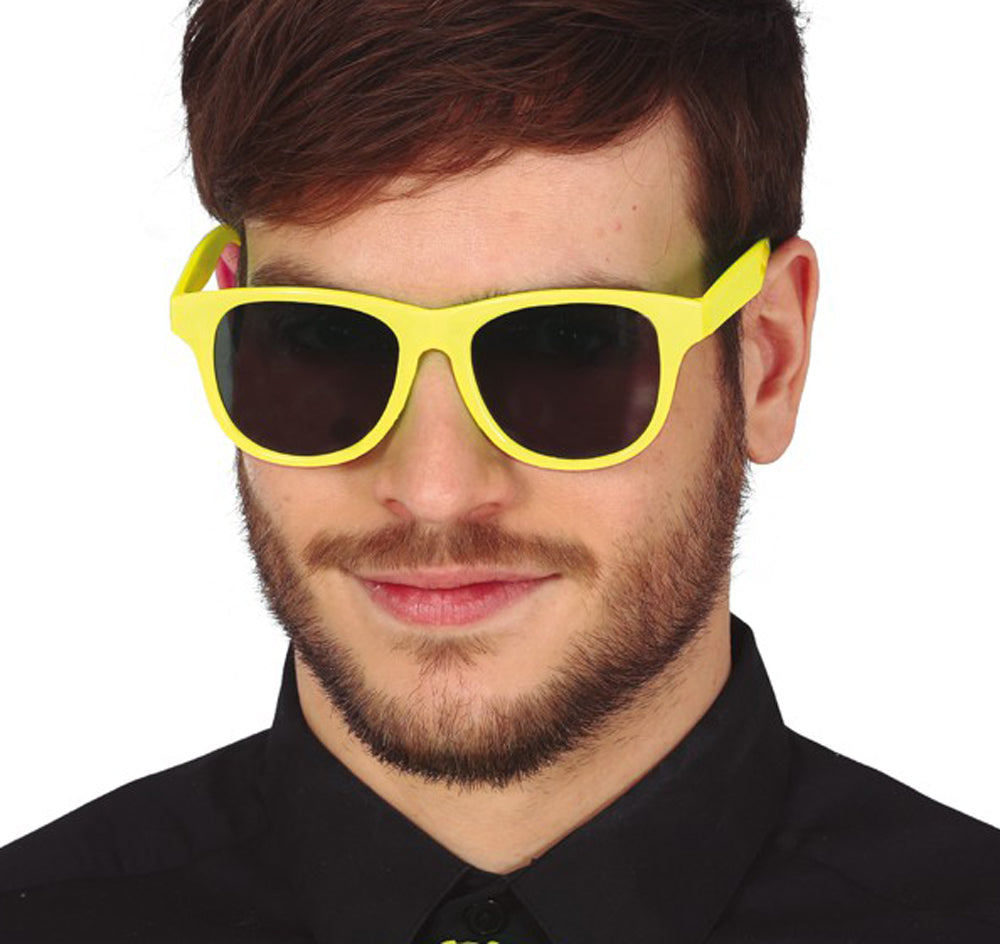 80er Jahre Brille neon-gelb - 1