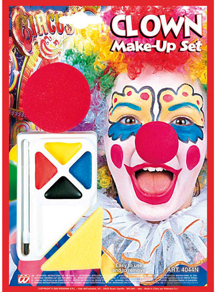 Clown Make-Up Set mit Clown Nase - 1