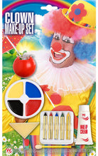 Clown Make-Up Set 6-teilig mit Nase - 1