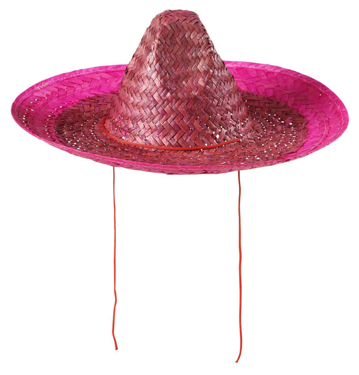 Party Sombrero Strohhut pink 48cm - 1