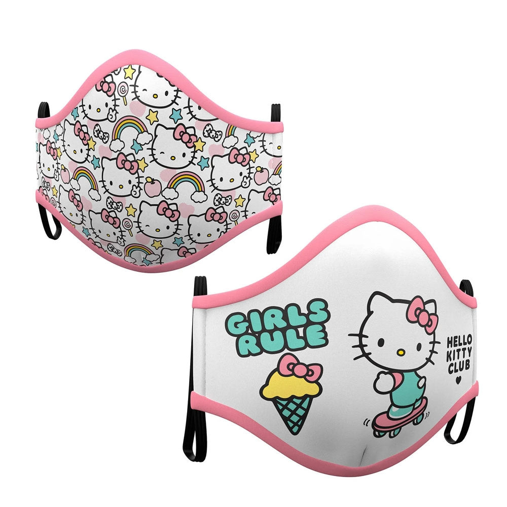 2 Mund-Nase-Masken Hello Kitty für Kinder - 1