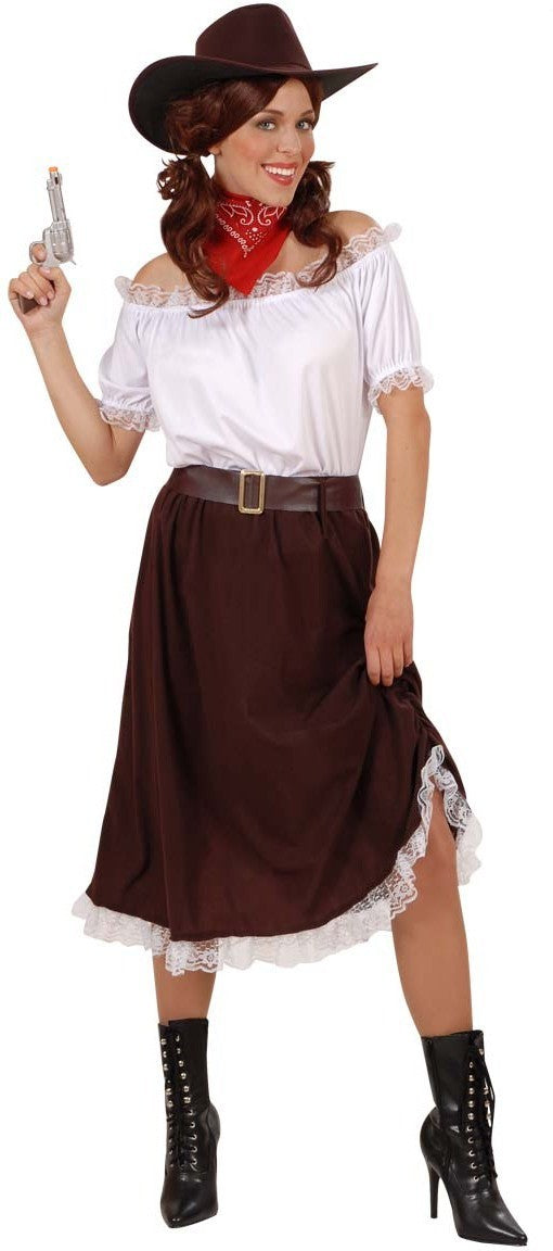 4-teiliges Damen Cowgirl Kostüm 1