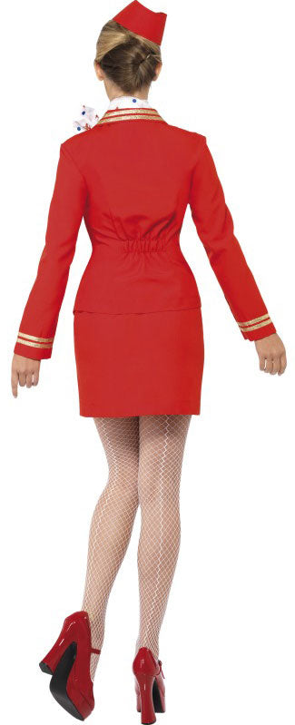 Red Airline Stewardess Kostüm - 3