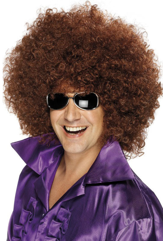 Disco Daddy Afro Perücke braun - 1