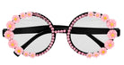 Pink Flower Power Hippie Brille - 2