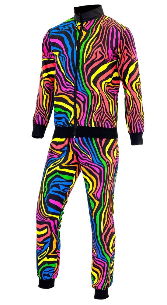 Neon Rainbow Zebra Trainingsanzug unisex - 4