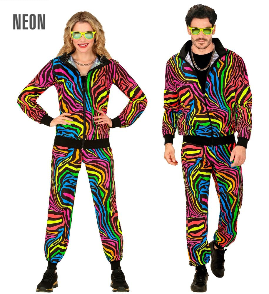 Neon Rainbow Zebra Trainingsanzug unisex - 1