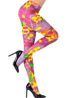 Bunte Flower Power Strumpfhose 40 den - 1