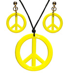 Hippie Peace Schmuckset gelb - 1