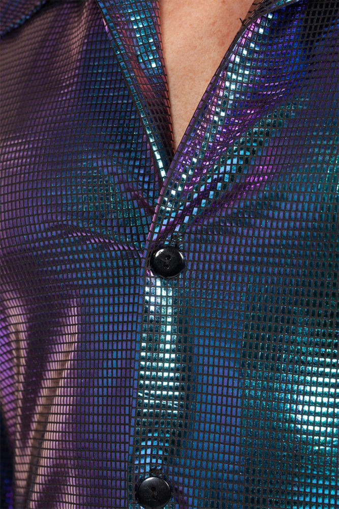 Shiny Disco Hemd für Herren blau-violett - 5