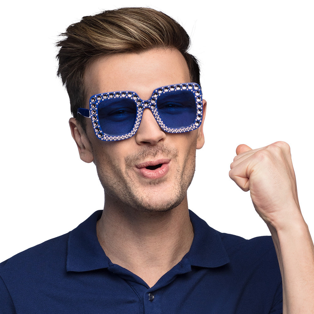 Bling Bling Partybrille blau - 1