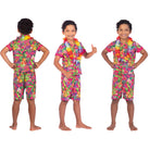 Hawaii Set Kostüm für Kinder pink - 4