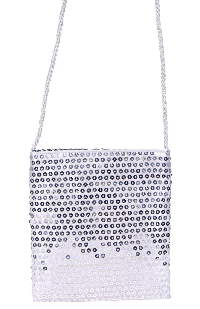 Glamour Glitzer Pailletten Tasche silber - 3