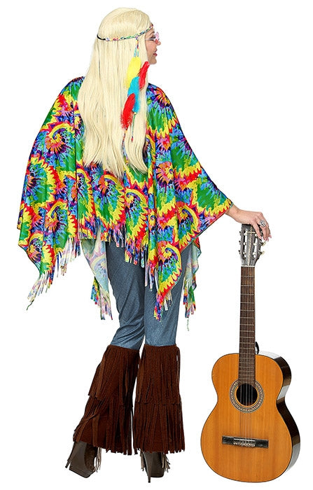 Psychedelischer Hippie Poncho mit Stirnband - 4