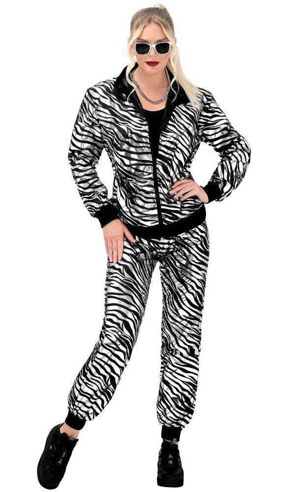 Silber Metallic Zebra Trainingsanzug unisex - 3