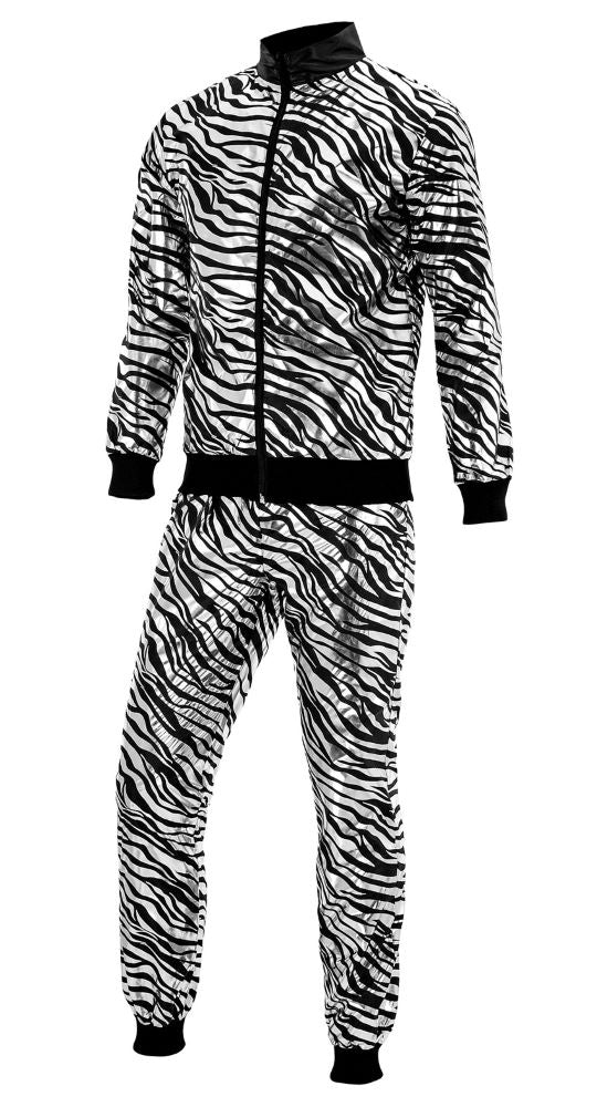 Silber Metallic Zebra Trainingsanzug unisex - 4