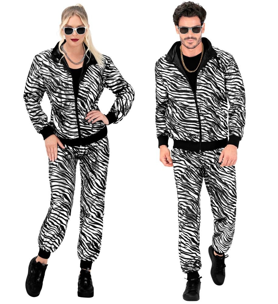 Silber Metallic Zebra Trainingsanzug unisex - 1