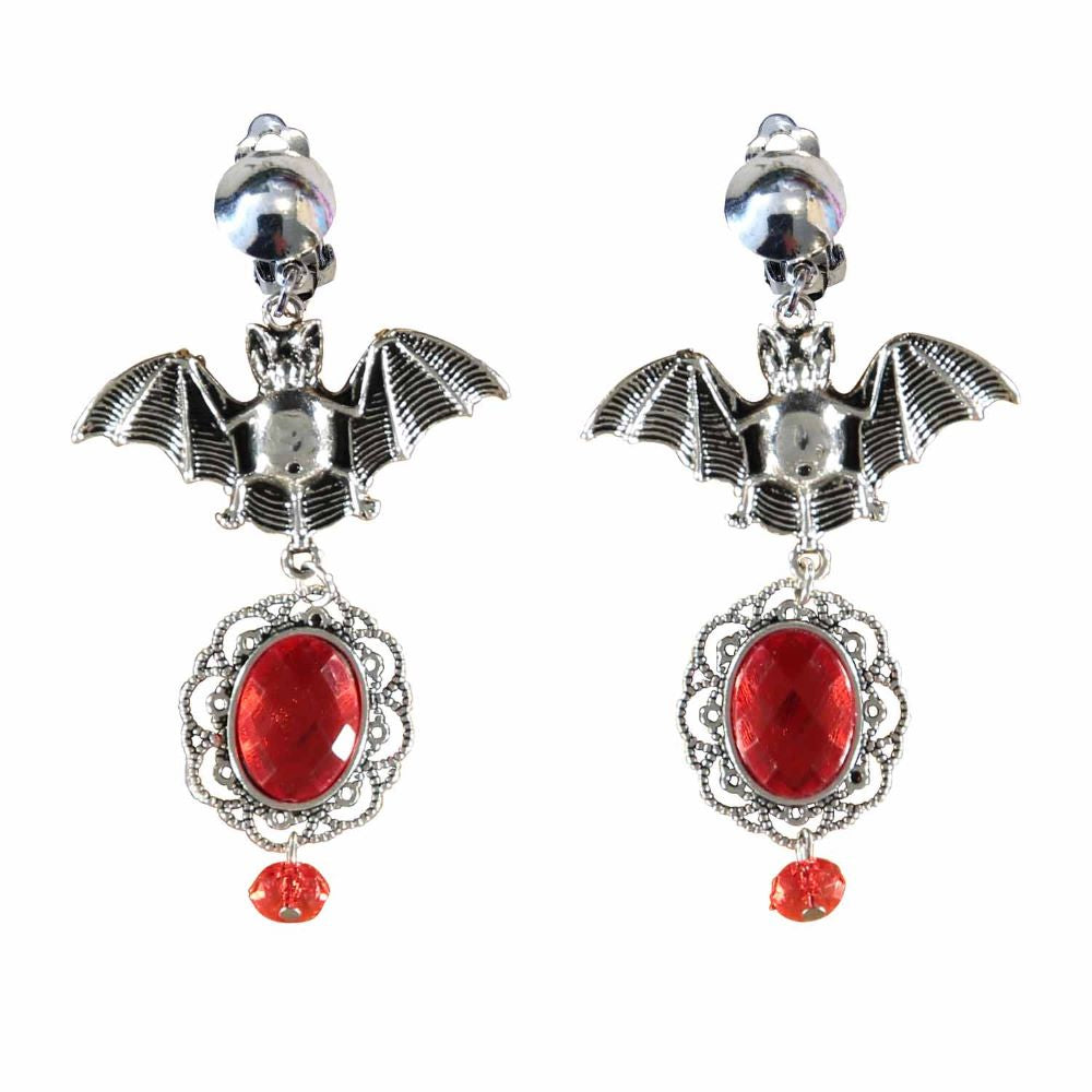 Bat Ruby Gothic Ohrringe - 1