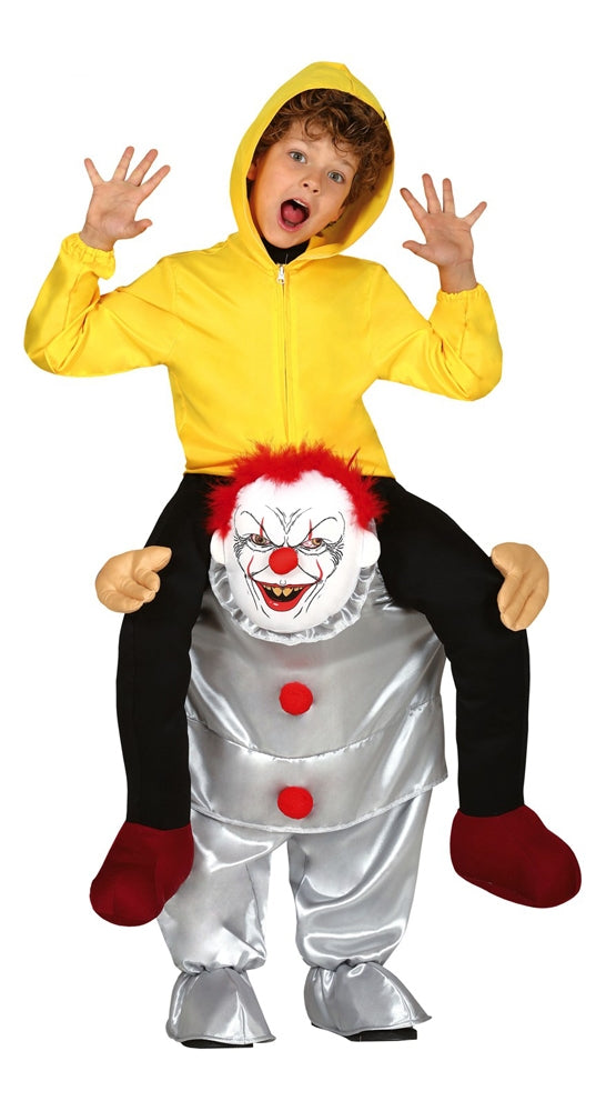 Horror Clown Huckepack Kostüm für Kinder - 1