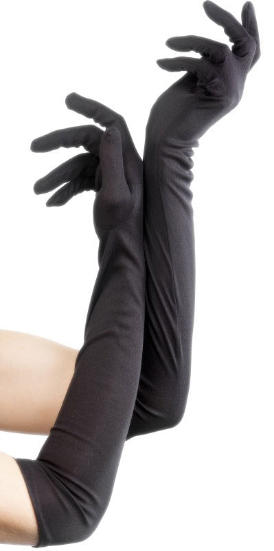 Lange schwarze Handschuhe 52cm - 1