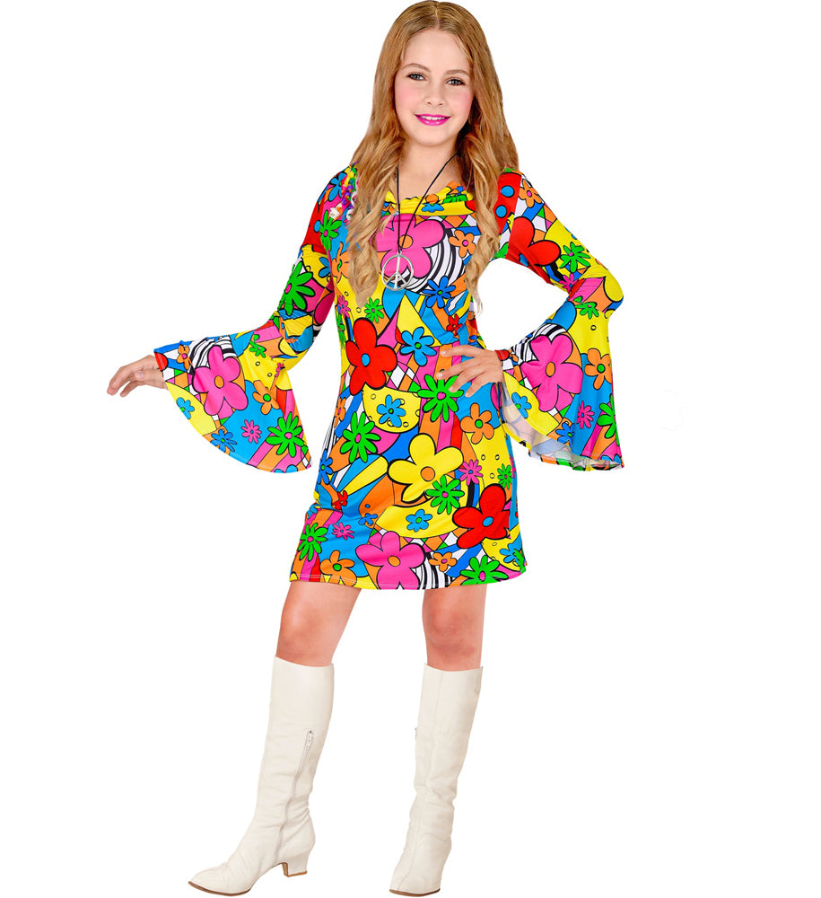 Flower Power Hippie Kleid für Mädchen - 1