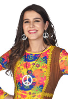 Hippie Peace Kette & Ohrring-Set - 1