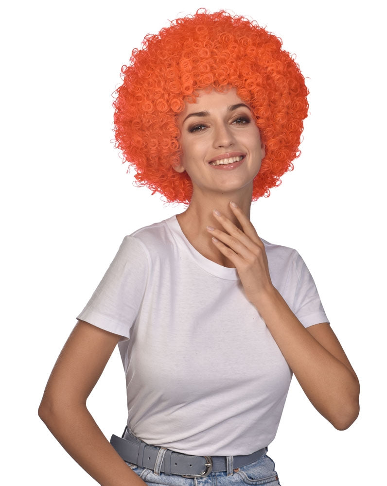 Coole Afro Perücke in Orange - 1