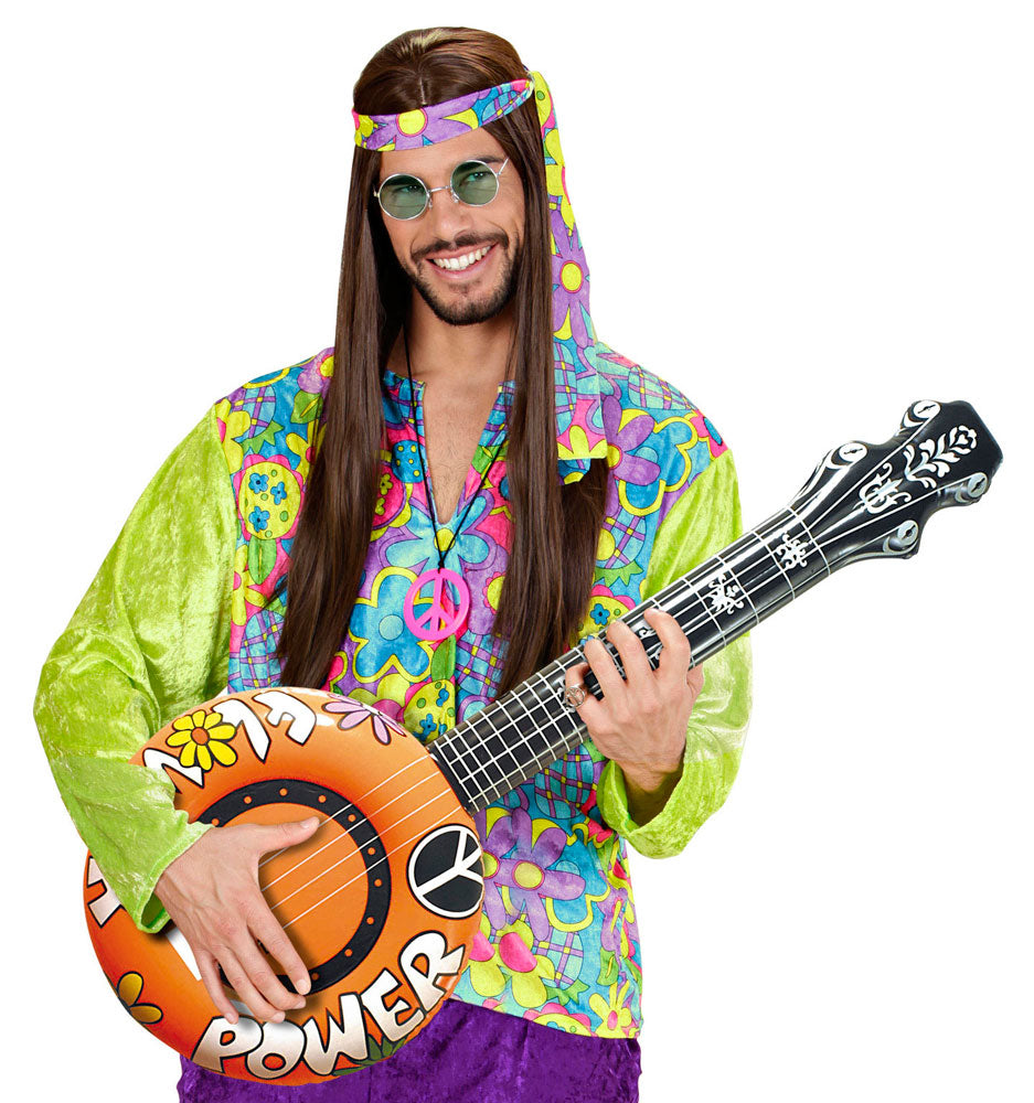 Aufblasbare Flower-Power Gitarre orange - 2