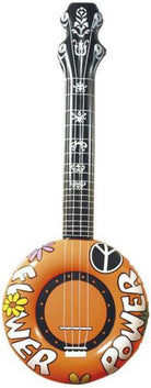 Aufblasbare Flower-Power Gitarre orange - 1