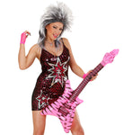 Aufblasbare Gitarre Zebra pink - 1